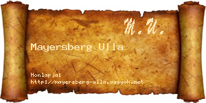 Mayersberg Ulla névjegykártya